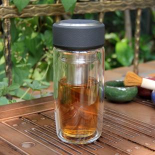 > 產(chǎn)品展示 > 萬象玻璃杯雙層帶蓋高檔防漏水杯透明水杯辦公杯水晶杯