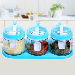廚房用品用具小百貨調(diào)料罐調(diào)味罐套裝玻璃調(diào)料盒家用有蓋油鹽罐子
